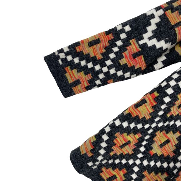 Bass Women's Multicolor Geo Print Long Sleeve Open Front Cardigan Sweater Size M - Picture 4 of 16